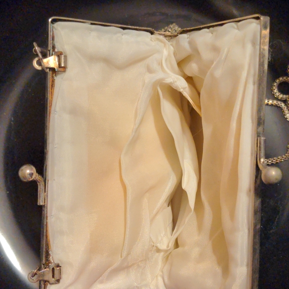 Vintage Magid Handmade Silver Beaded Clutch - Picture 5 of 6